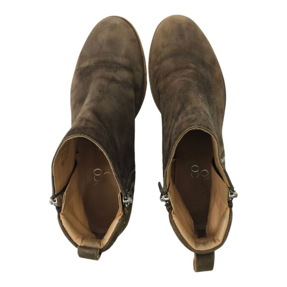 Franco Sarto Keegan Ankle Boot Nubuck Leather Booties Womens Size 6 M Double Zip - Picture 7 of 12